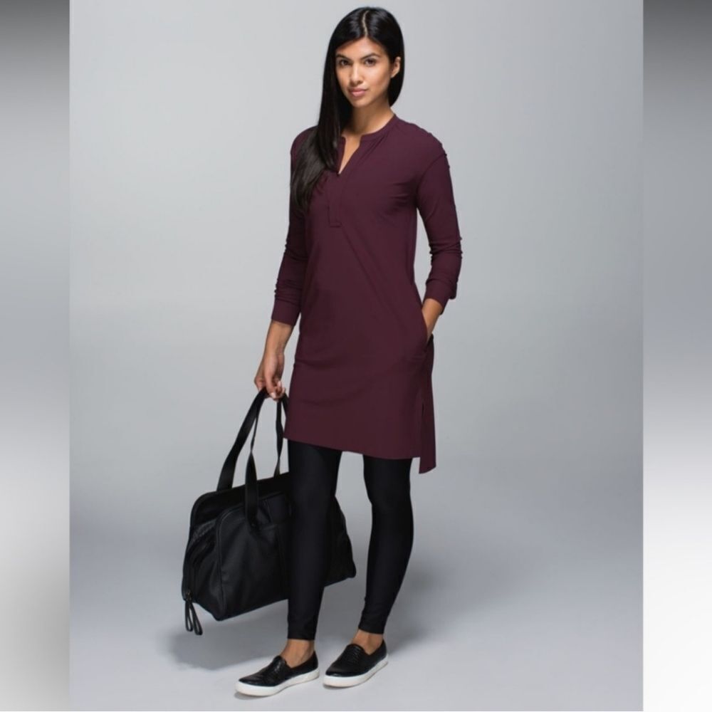 Lululemon Athletica Red Tunic with Mandarin Collar